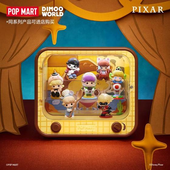 POPMART泡泡玛特DIMOO WORLD × PIXAR联名系列电视机发光展示盒