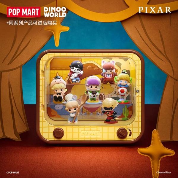 POPMART泡泡玛特DIMOO WORLD × PIXAR联名系列电视机发光展示盒