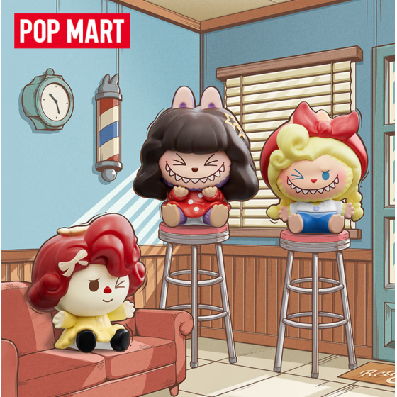 POPMART泡泡玛特泡泡萌粒 THE MONSTERS 复古理发店公仔