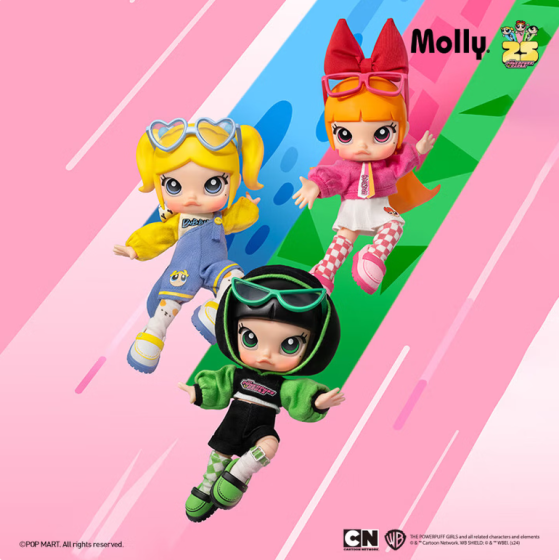 POPMART泡泡玛特MOLLY × 飞天小女警系列可动人偶盲盒