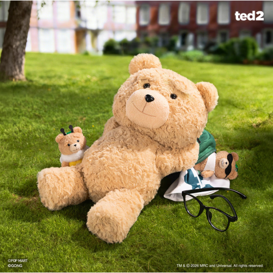 POPMART泡泡玛特共鸣《TED2》 泰迪熊可动毛绒玩偶 HOT NERD TED