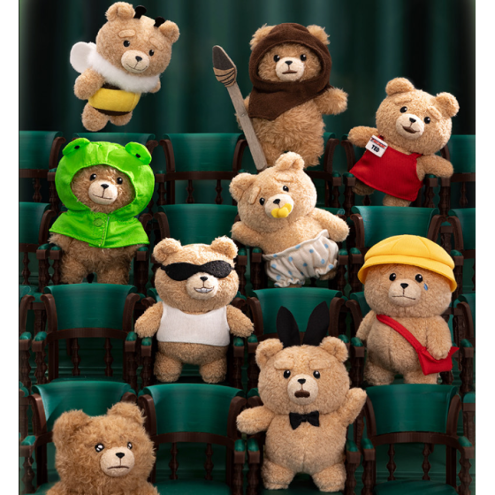 POPMART泡泡玛特共鸣《Ted2》泰迪熊 Baby Ted可动毛绒挂件盲盒