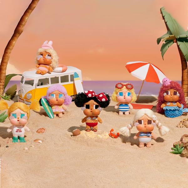 POPMART泡泡玛特CRYBABY Vacation Mode On系列搪胶毛绒挂件盲盒