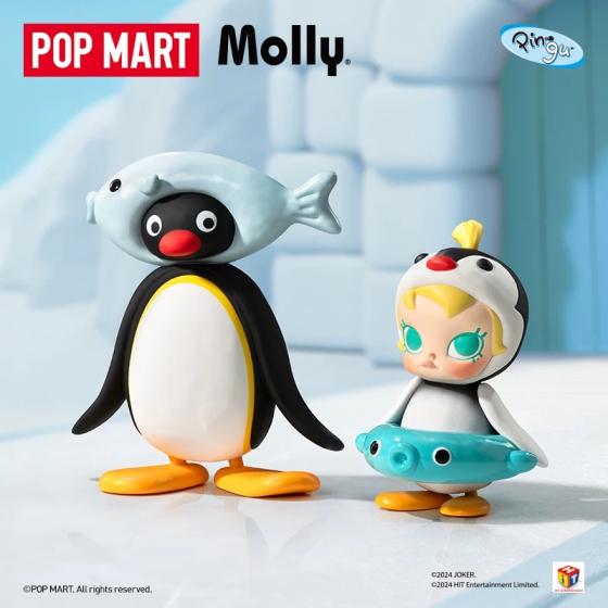 POPMART泡泡玛特Baby Molly × PINGU鱼趣多多手办摆件