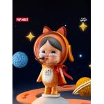 POPMARTぶくぷくマートCrybaby宇宙飛行猫フィギュアオレンジ人形置物です